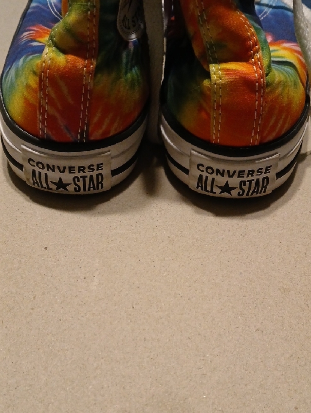 Converse Tie-Dye High-Top Sneakers in Blue, Yellow, Red, Green, Orange - Picture 3 of 3